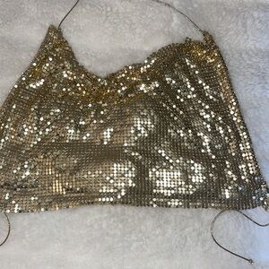 Limpase NYC gold sequin top
